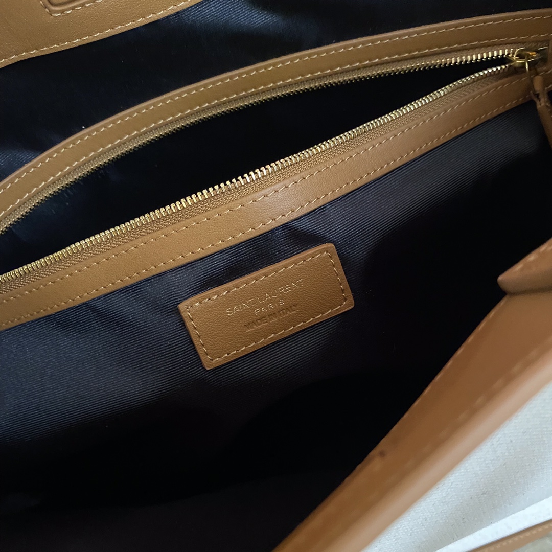 SHOPPING TAG IN CANVAS AND LEATHER