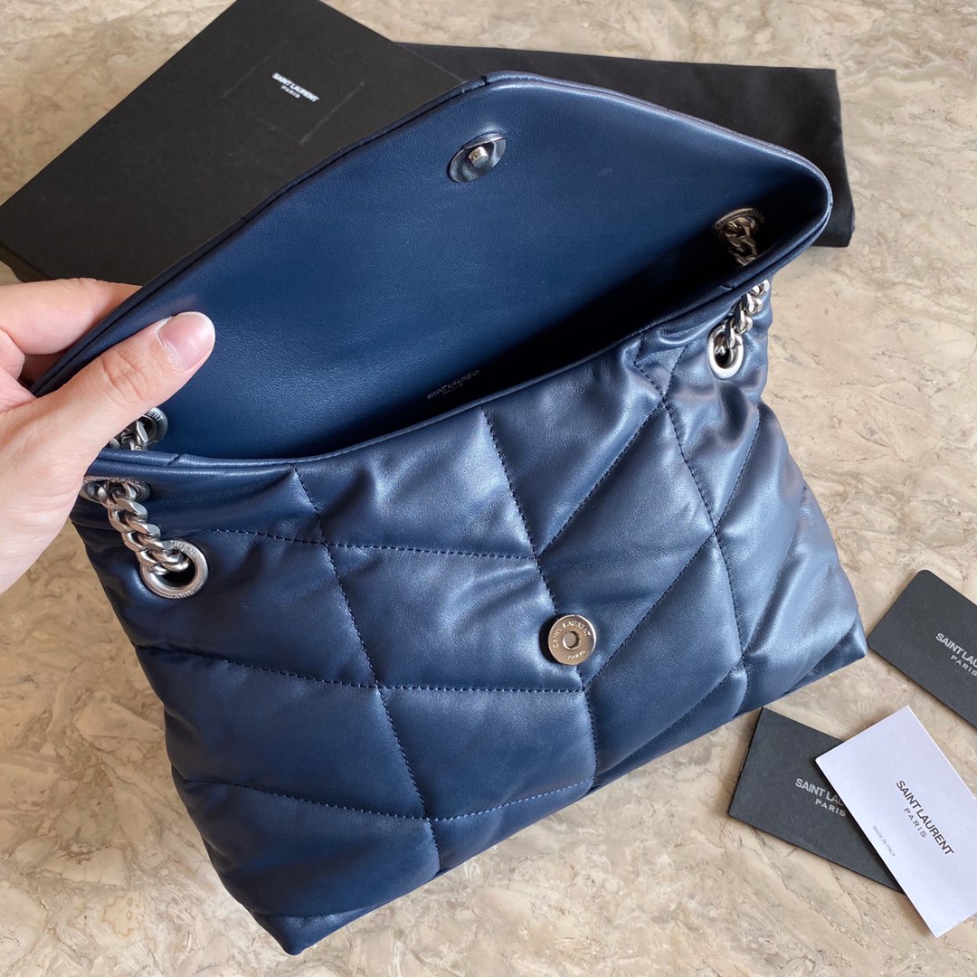 PUFFER MEDIUM BAG IN QUILTED LAMBSKIN