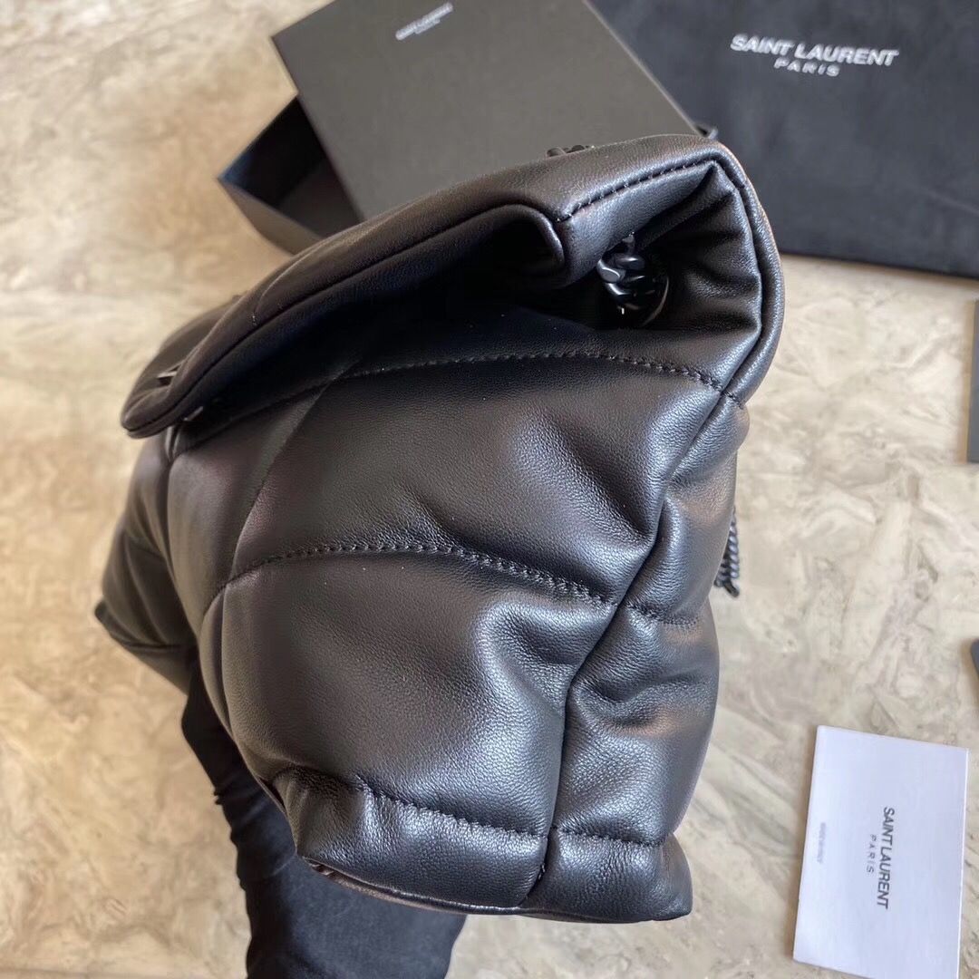 PUFFER MEDIUM BAG IN QUILTED LAMBSKIN–35CM