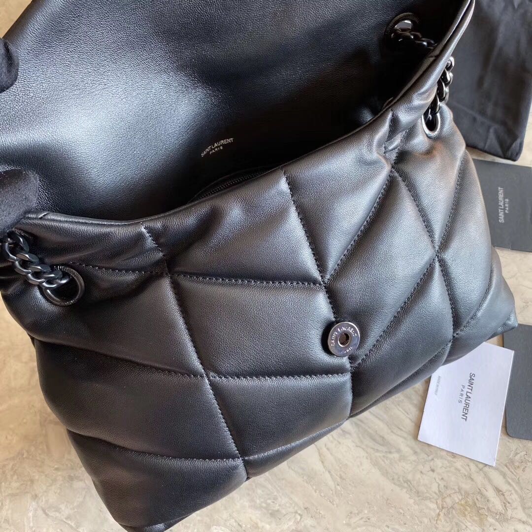 PUFFER MEDIUM BAG IN QUILTED LAMBSKIN–35CM