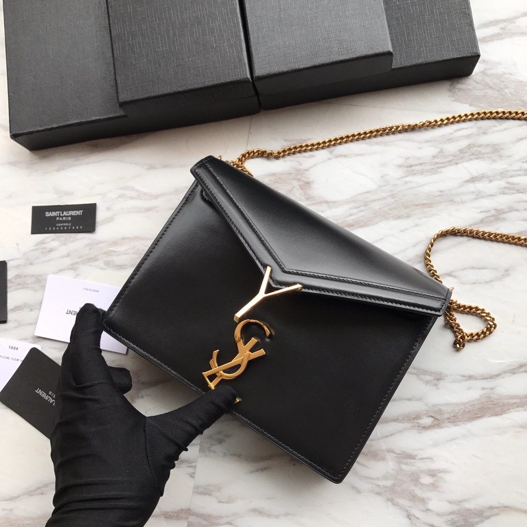 CASSANDRA MONOGRAM CLASP BAG IN OSTRICH
