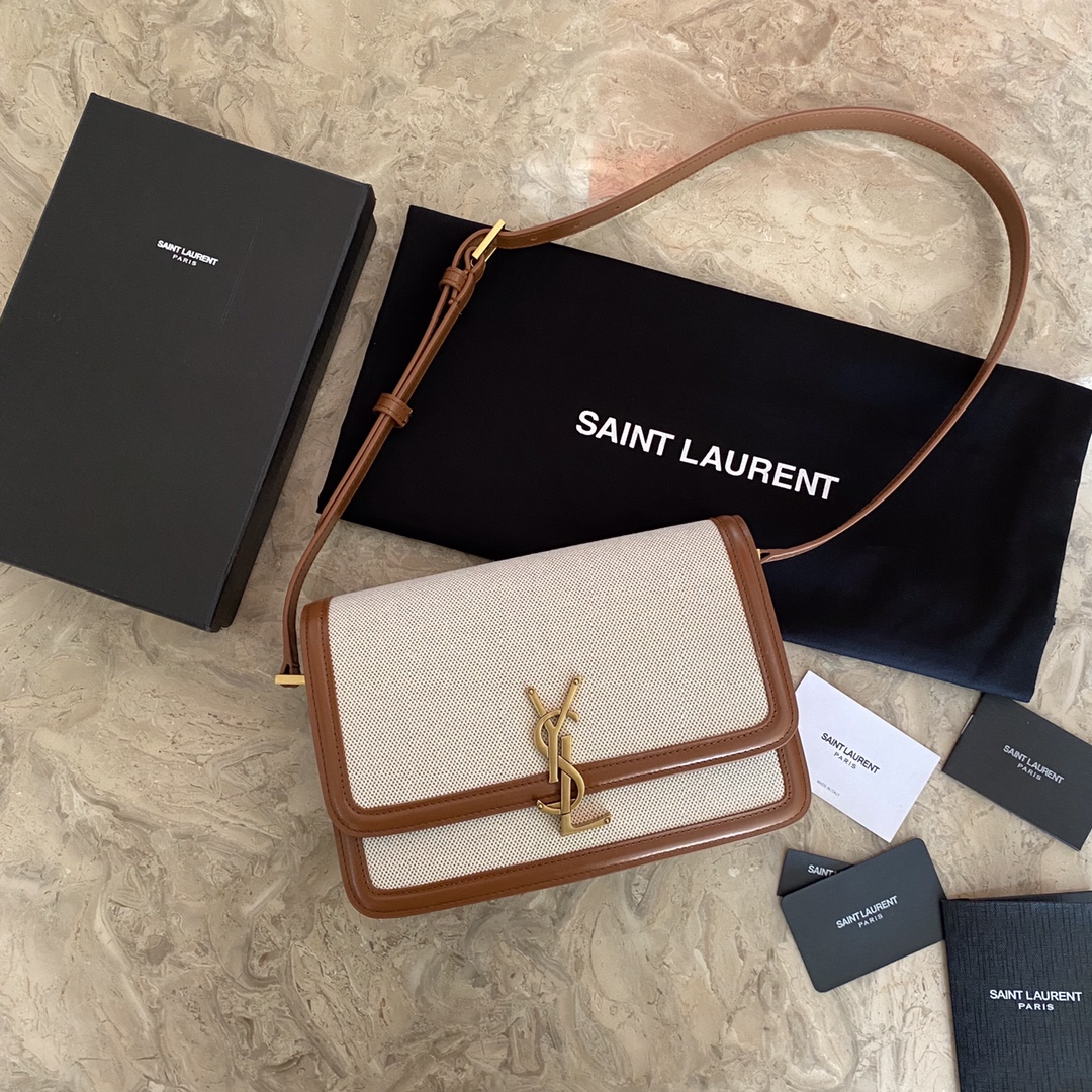 SOLFERINO MEDIUM SATCHEL IN BOX SAINT LAURENT LEATHER