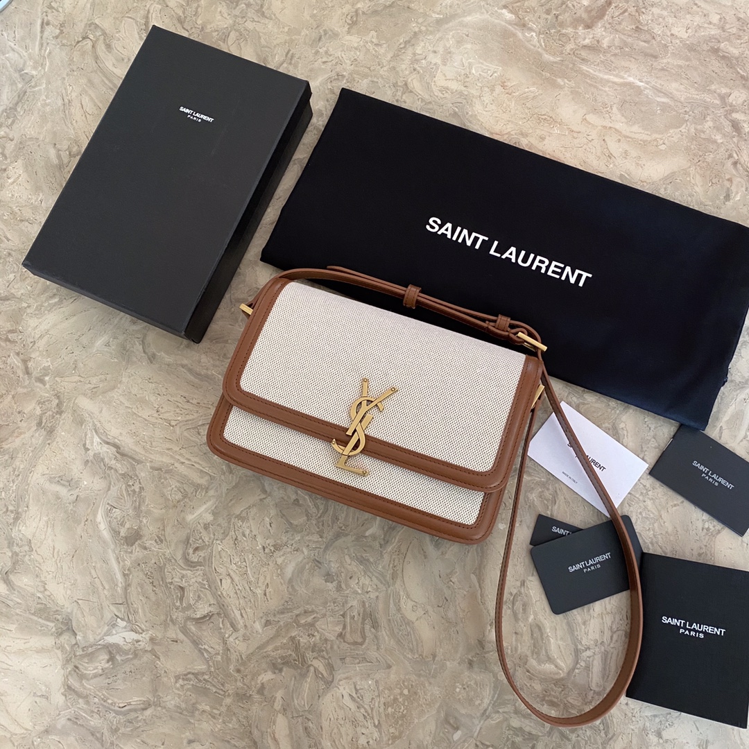 SOLFERINO MEDIUM SATCHEL IN BOX SAINT LAURENT LEATHER