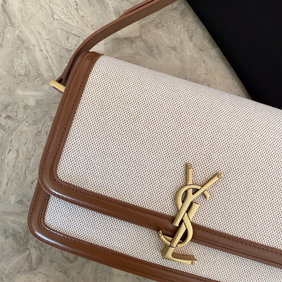 SOLFERINO MEDIUM SATCHEL IN BOX SAINT LAURENT LEATHER