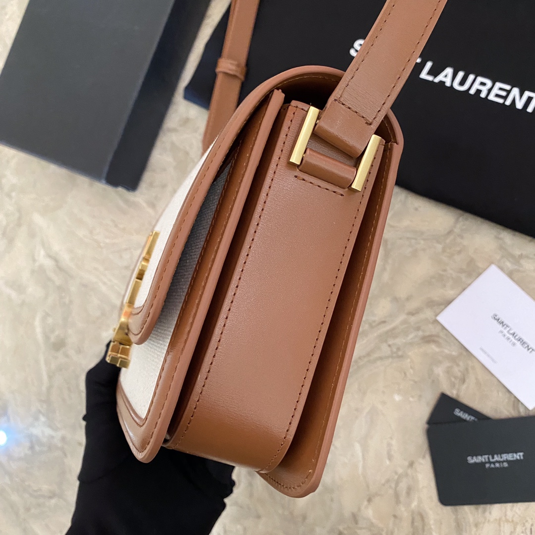 SOLFERINO MEDIUM SATCHEL IN BOX SAINT LAURENT LEATHER