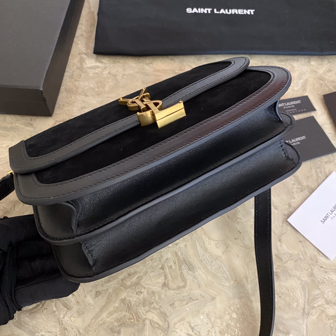 SOLFERINO MEDIUM SOFT SATCHEL IN SUEDE AND SMOOTH LEATHER