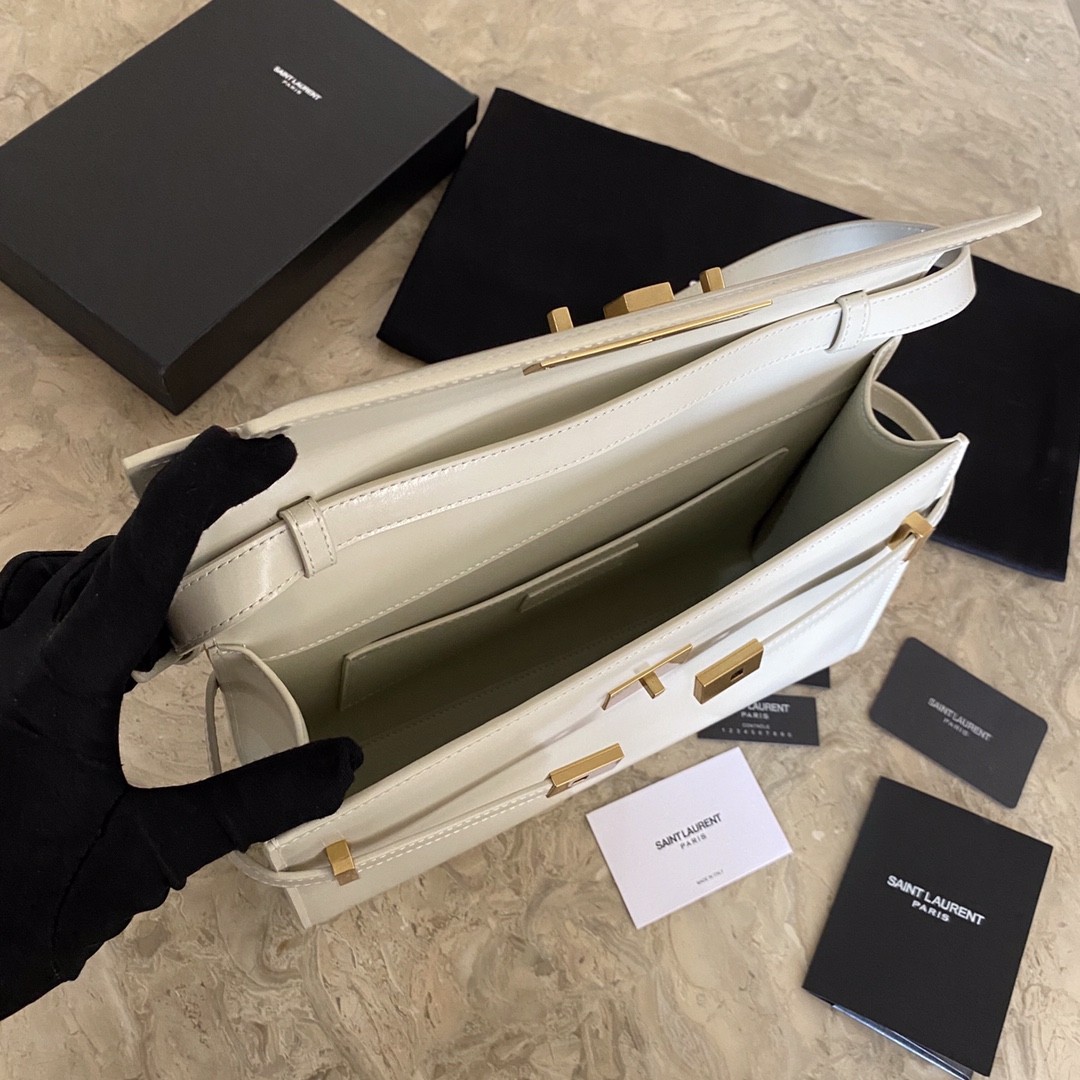 MANHATTAN MEDIUM SHOPPING BAG IN BOX SAINT LAURENT LEATHER