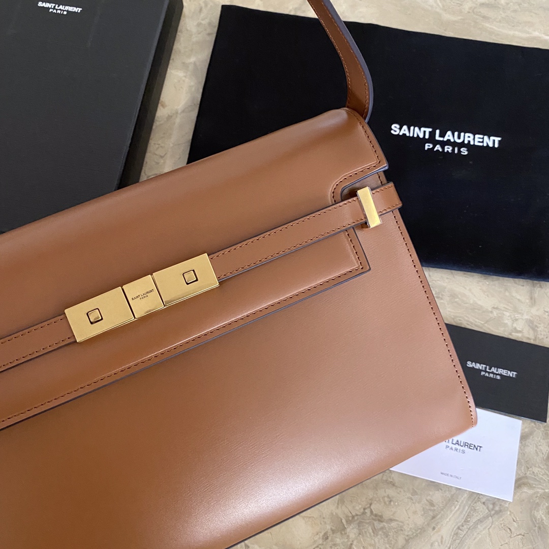 MANHATTAN MEDIUM SHOPPING BAG IN BOX SAINT LAURENT LEATHER