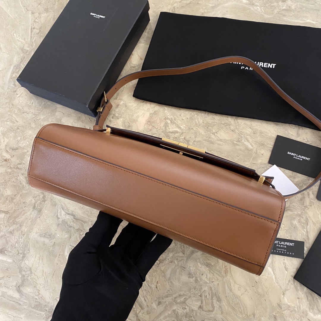 MANHATTAN MEDIUM SHOPPING BAG IN BOX SAINT LAURENT LEATHER