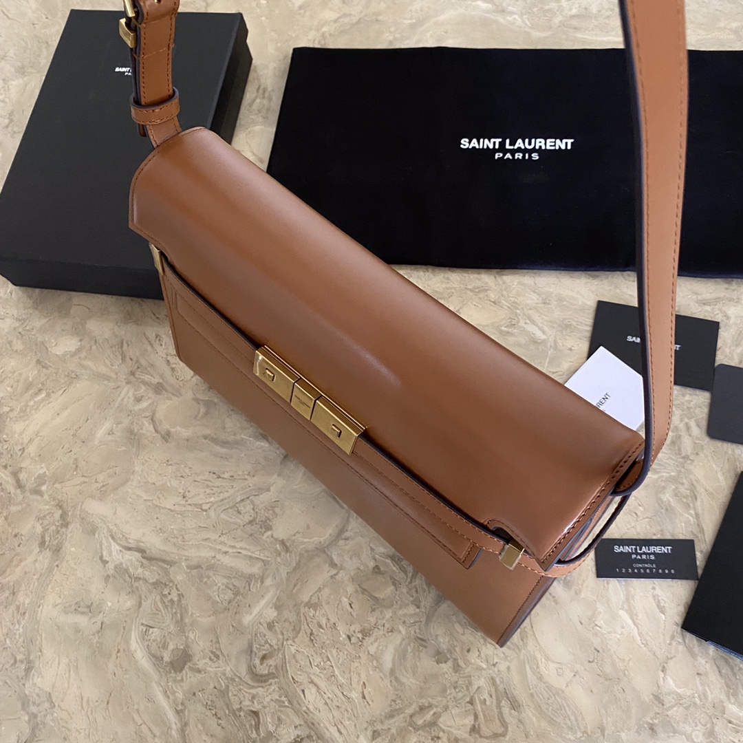 MANHATTAN MEDIUM SHOPPING BAG IN BOX SAINT LAURENT LEATHER