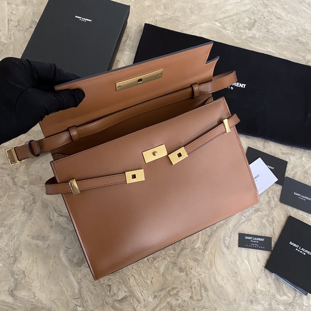 MANHATTAN MEDIUM SHOPPING BAG IN BOX SAINT LAURENT LEATHER