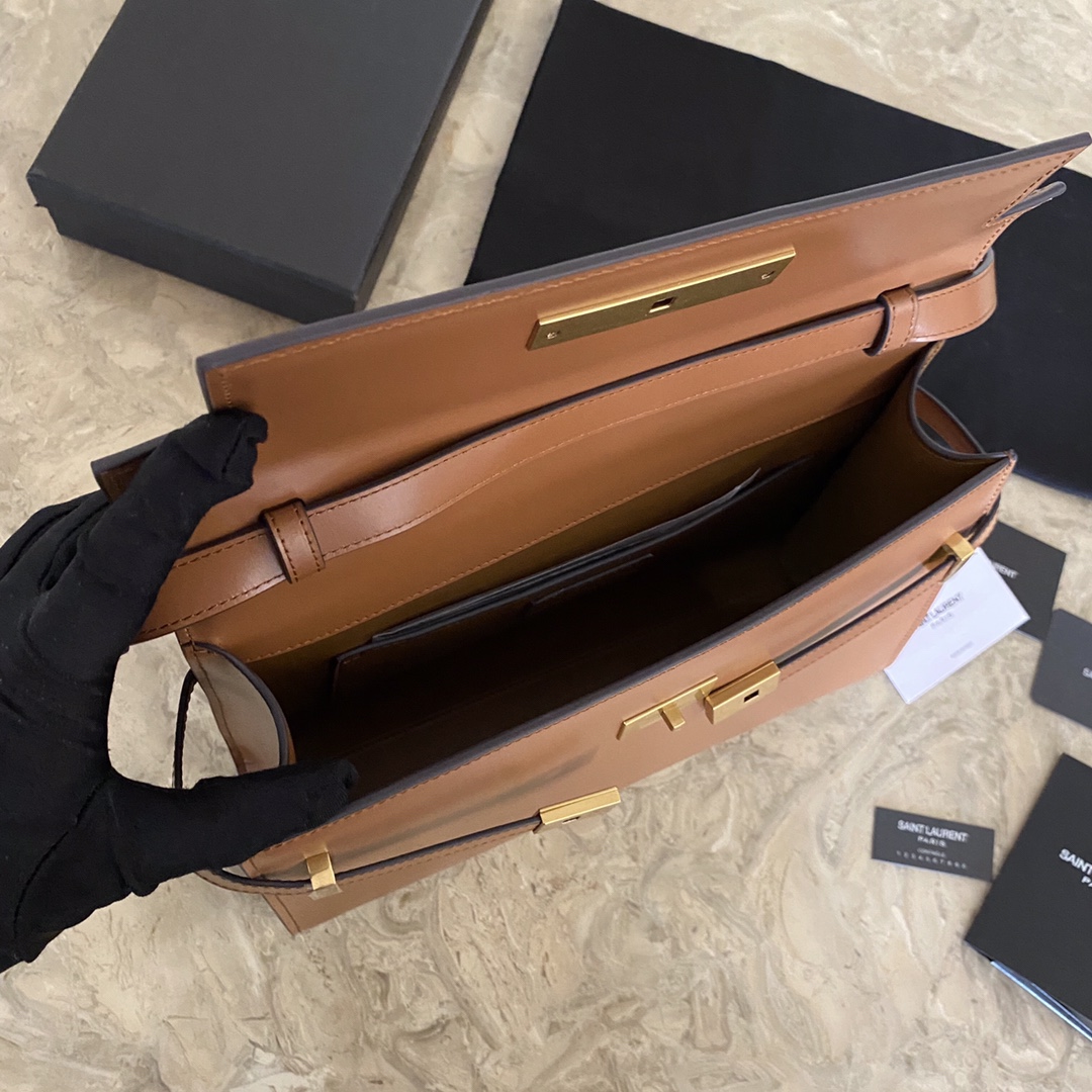 MANHATTAN MEDIUM SHOPPING BAG IN BOX SAINT LAURENT LEATHER