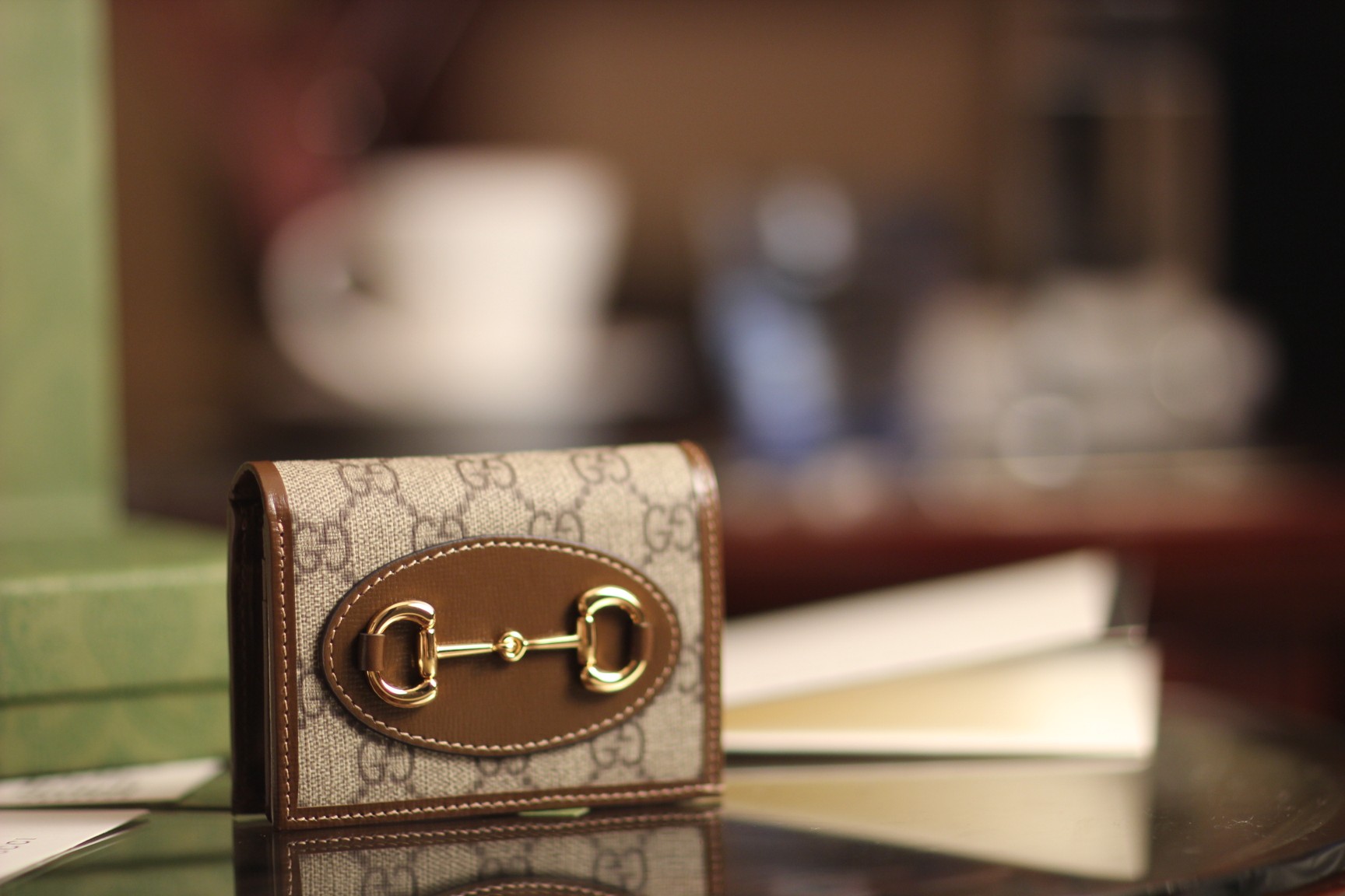 G*u*i horsebit 1955 card case wallet