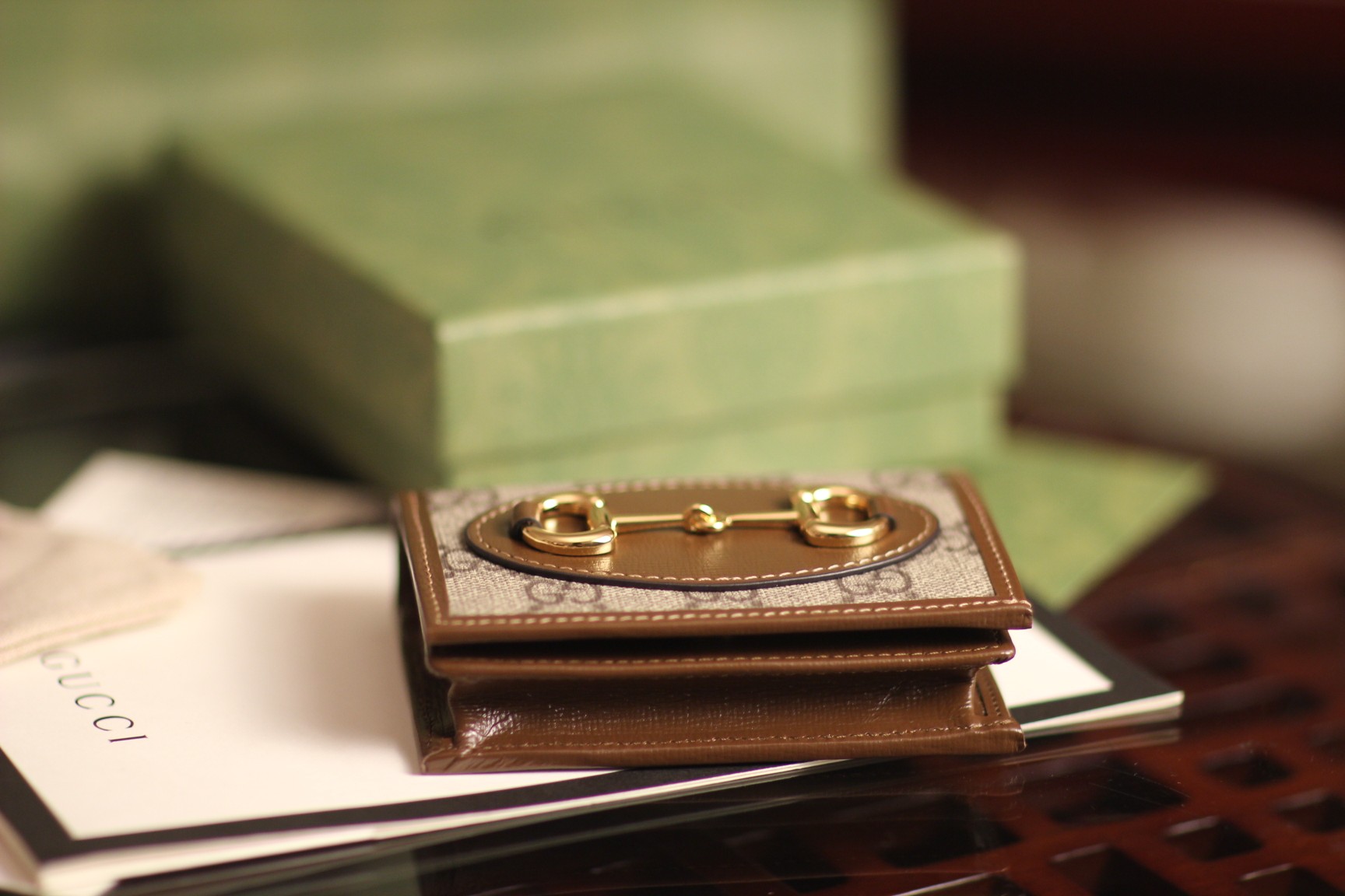 G*u*i horsebit 1955 card case wallet