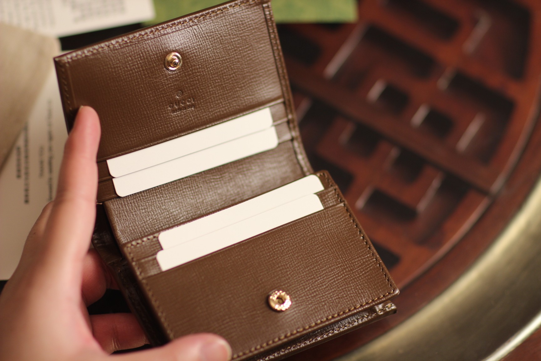 G*u*i horsebit 1955 card case wallet