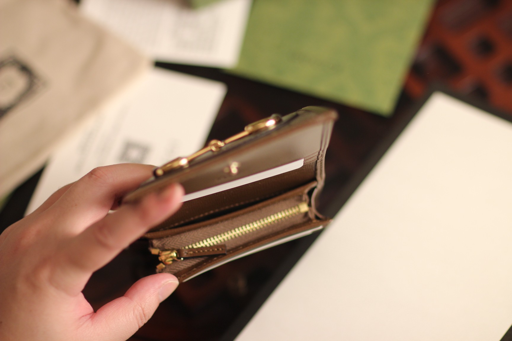 G*u*i horsebit 1955 card case wallet