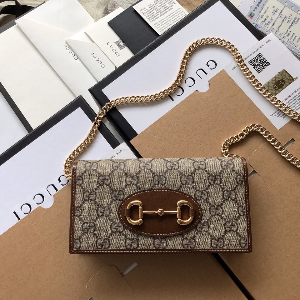 G*u*i horsebit 1955 wallet with chain