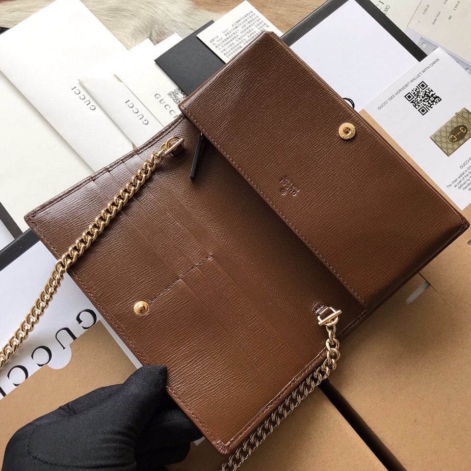 G*u*i horsebit 1955 wallet with chain