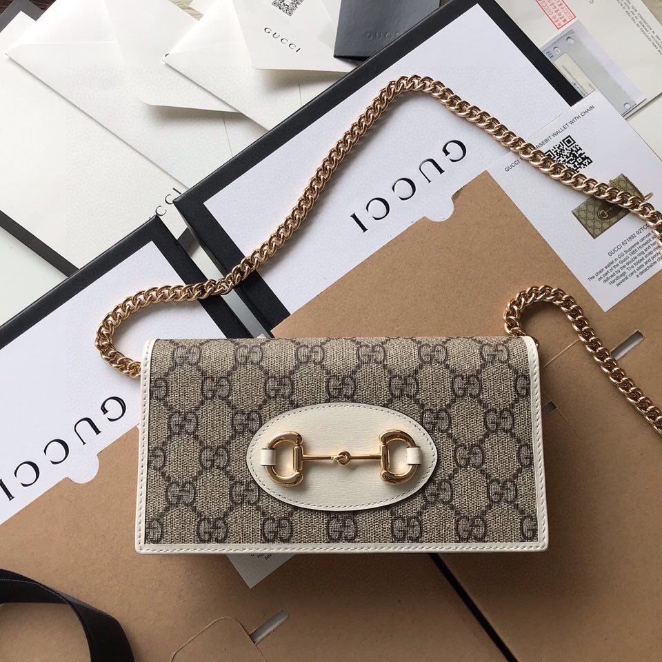 G*u*i horsebit 1955 wallet with chain