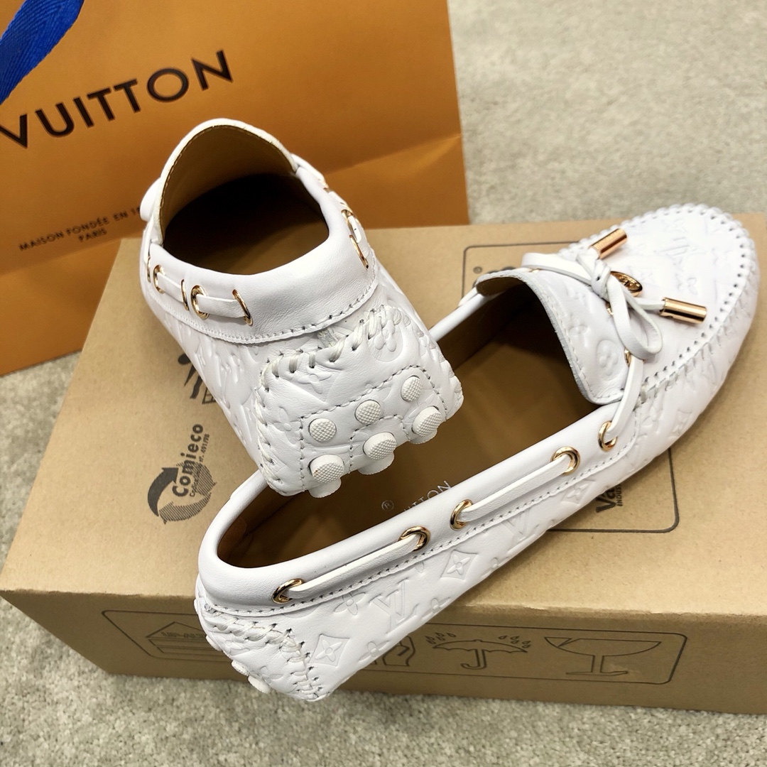 l**is V*t*n women’s gloria flat loafers white zoom shoes