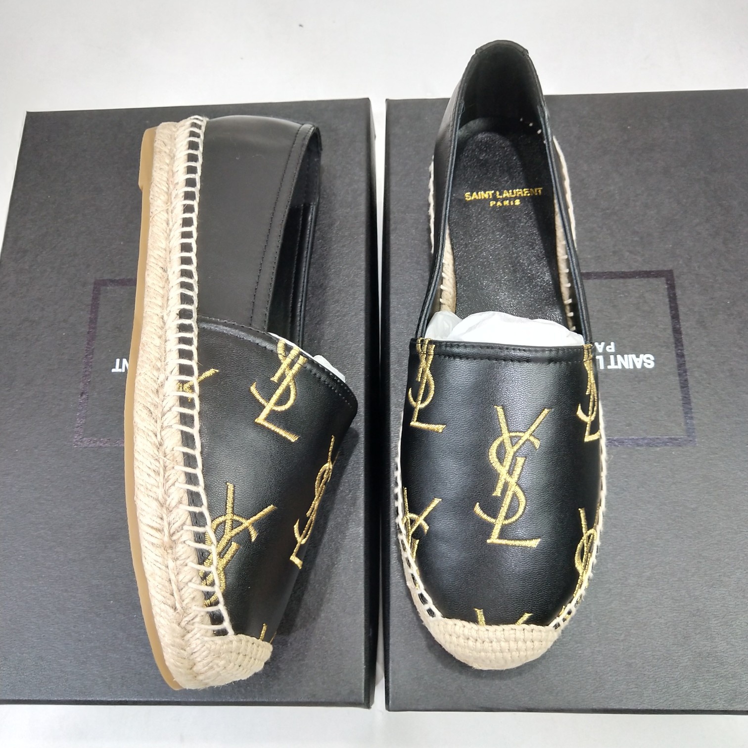 MONOGRAM ESPADRILLES IN METALIZED LAMBSKIN