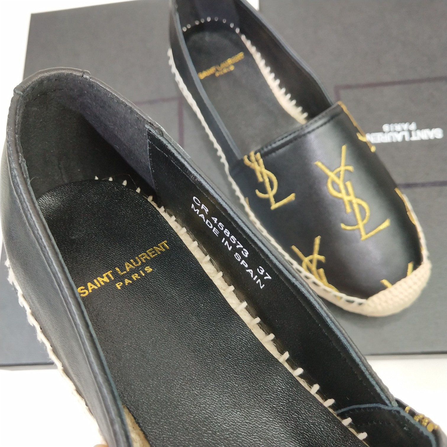 MONOGRAM ESPADRILLES IN METALIZED LAMBSKIN