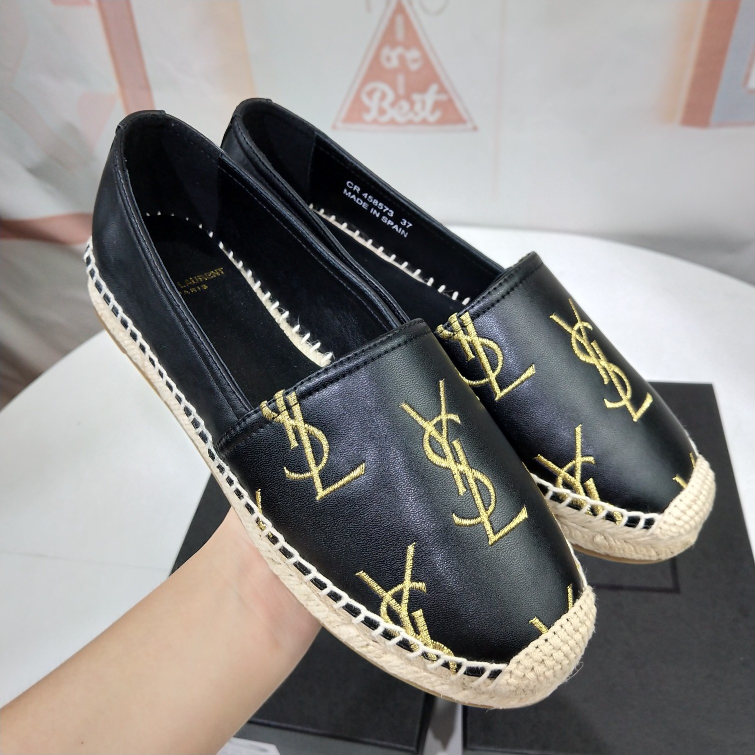 MONOGRAM ESPADRILLES IN METALIZED LAMBSKIN