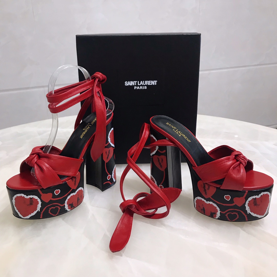 YSL BIANCA SANDALS IN SMOOTH LEATHERY