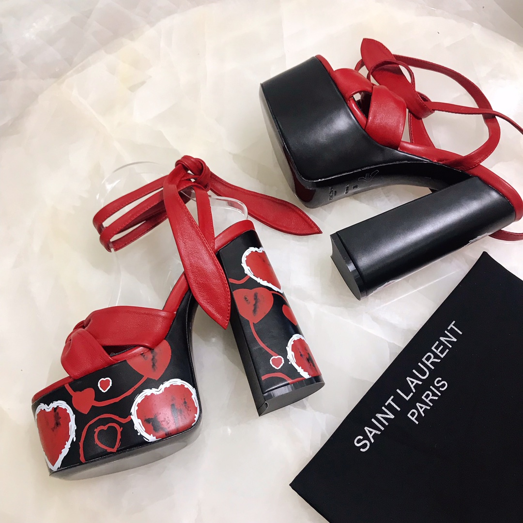 YSL BIANCA SANDALS IN SMOOTH LEATHERY