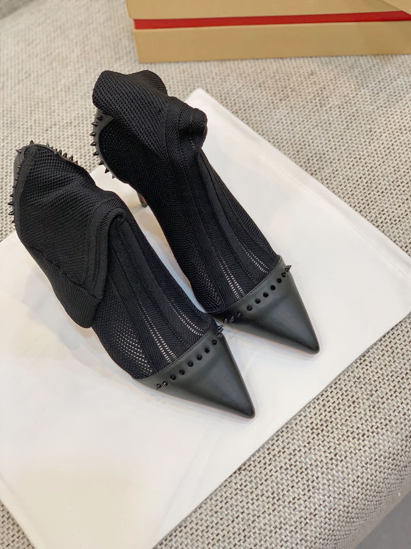 Ch**an louboutin flip spikes ankle boots