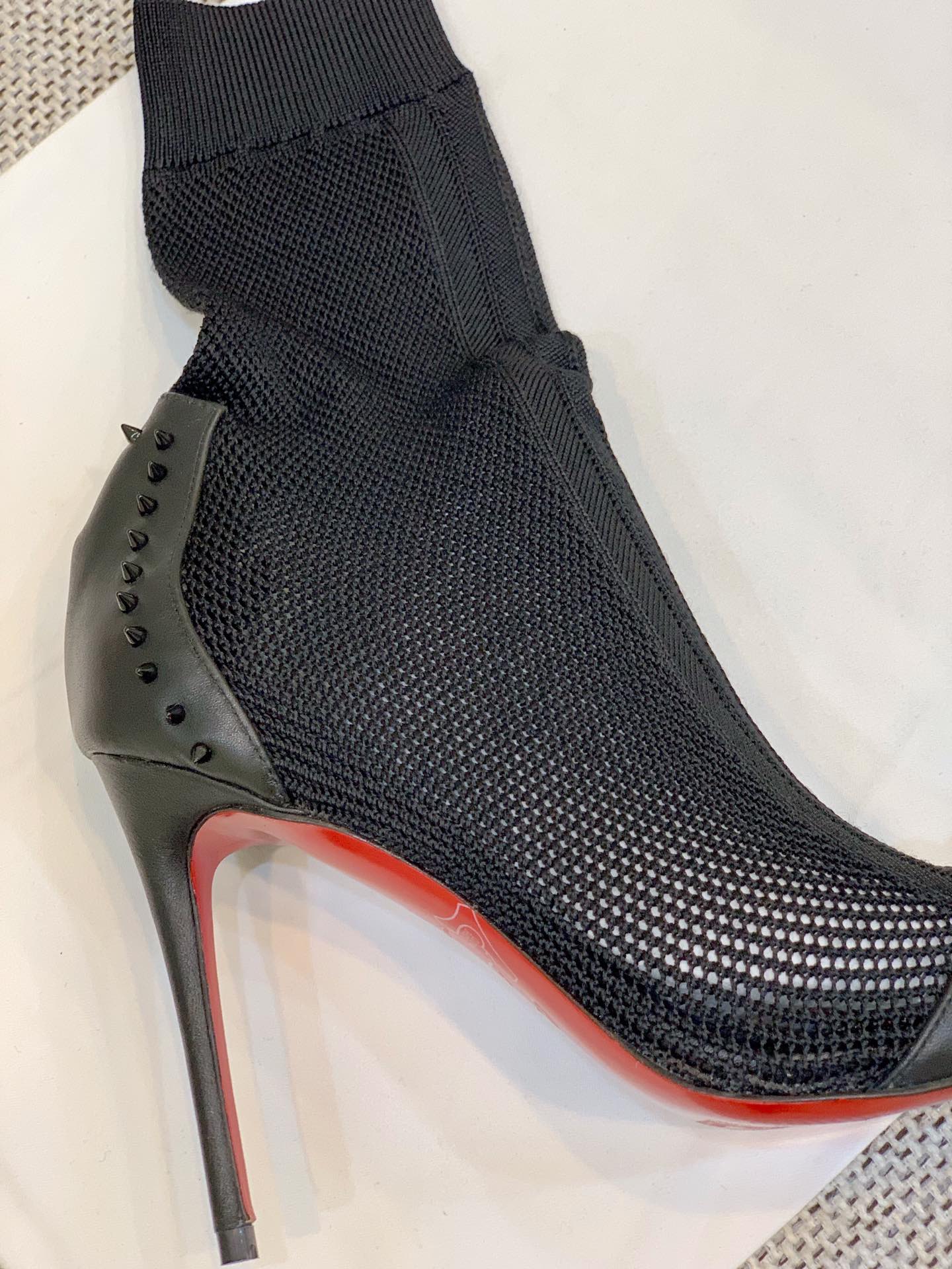 Ch**an louboutin flip spikes ankle boots