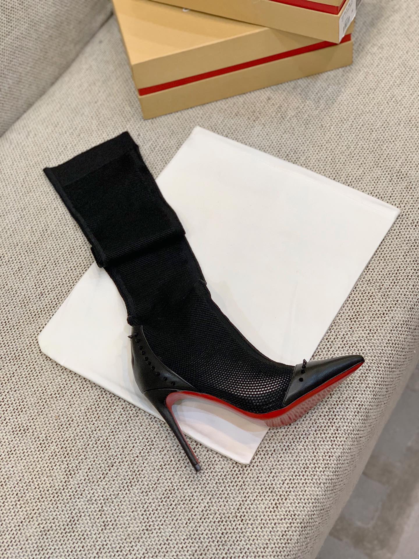 Ch**an louboutin flip spikes tall boots