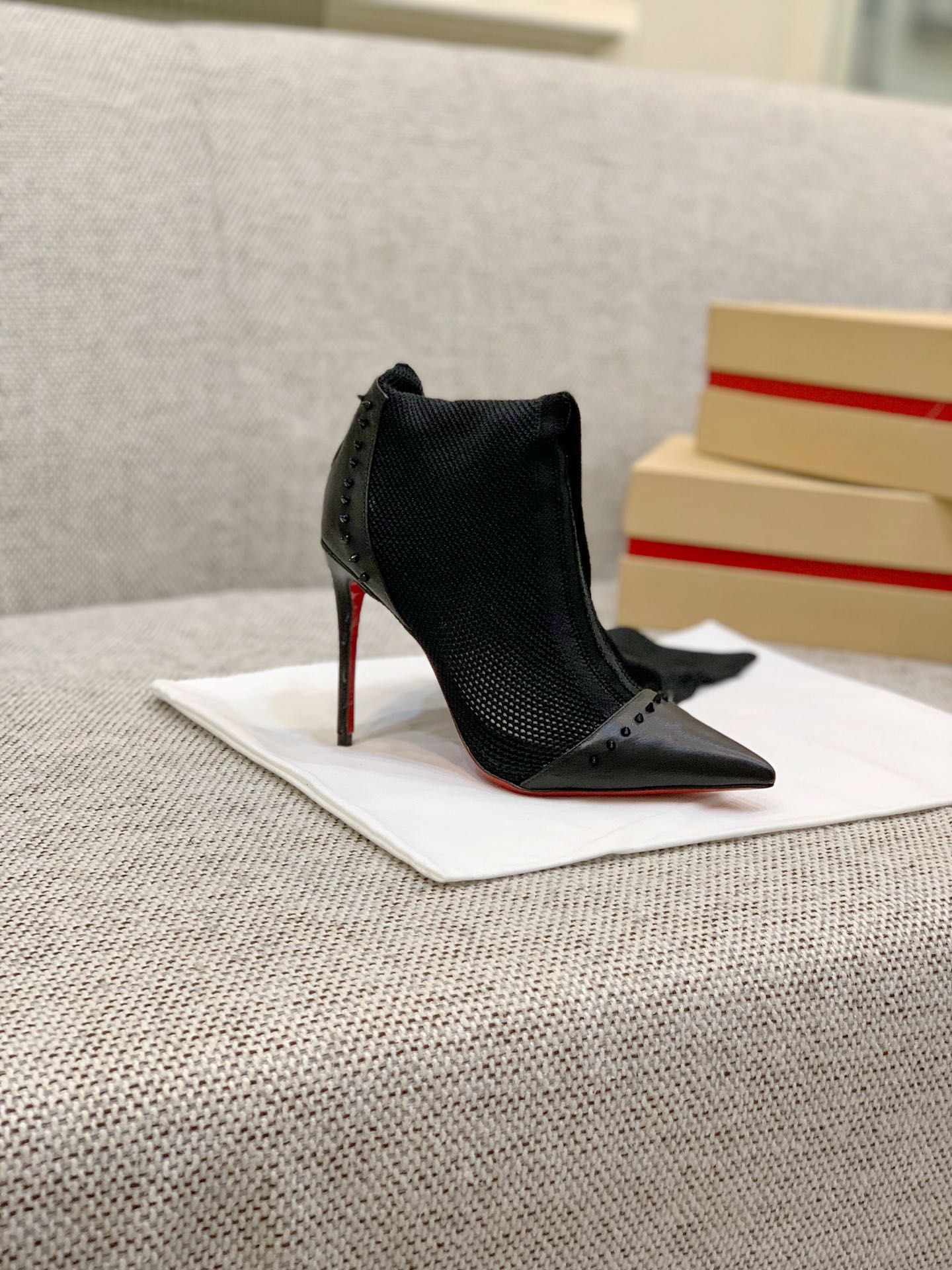 Ch**an louboutin flip spikes tall boots