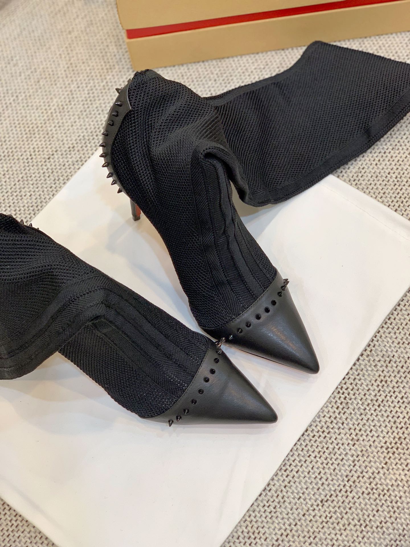 Ch**an louboutin flip spikes tall boots