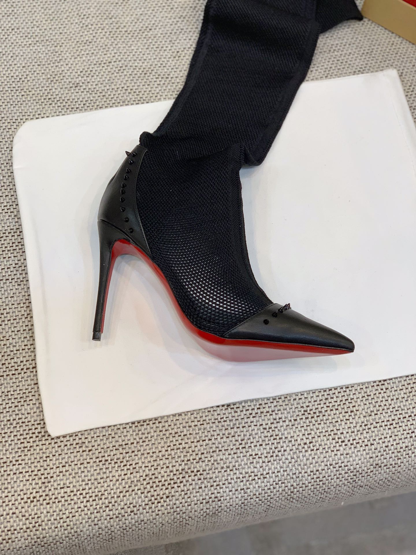 Ch**an louboutin flip spikes tall boots