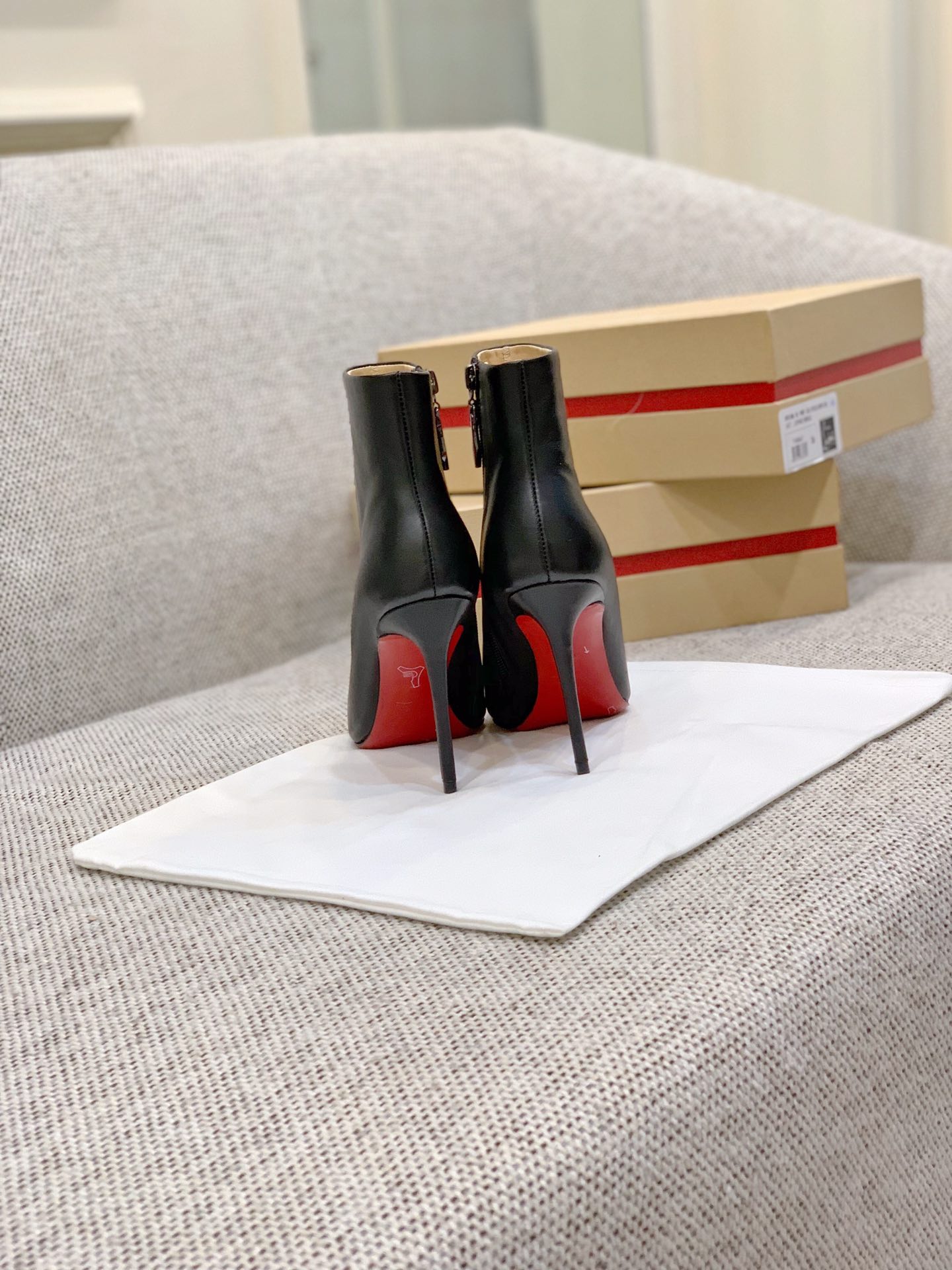 Ch**an louboutin golden toes ankle boots