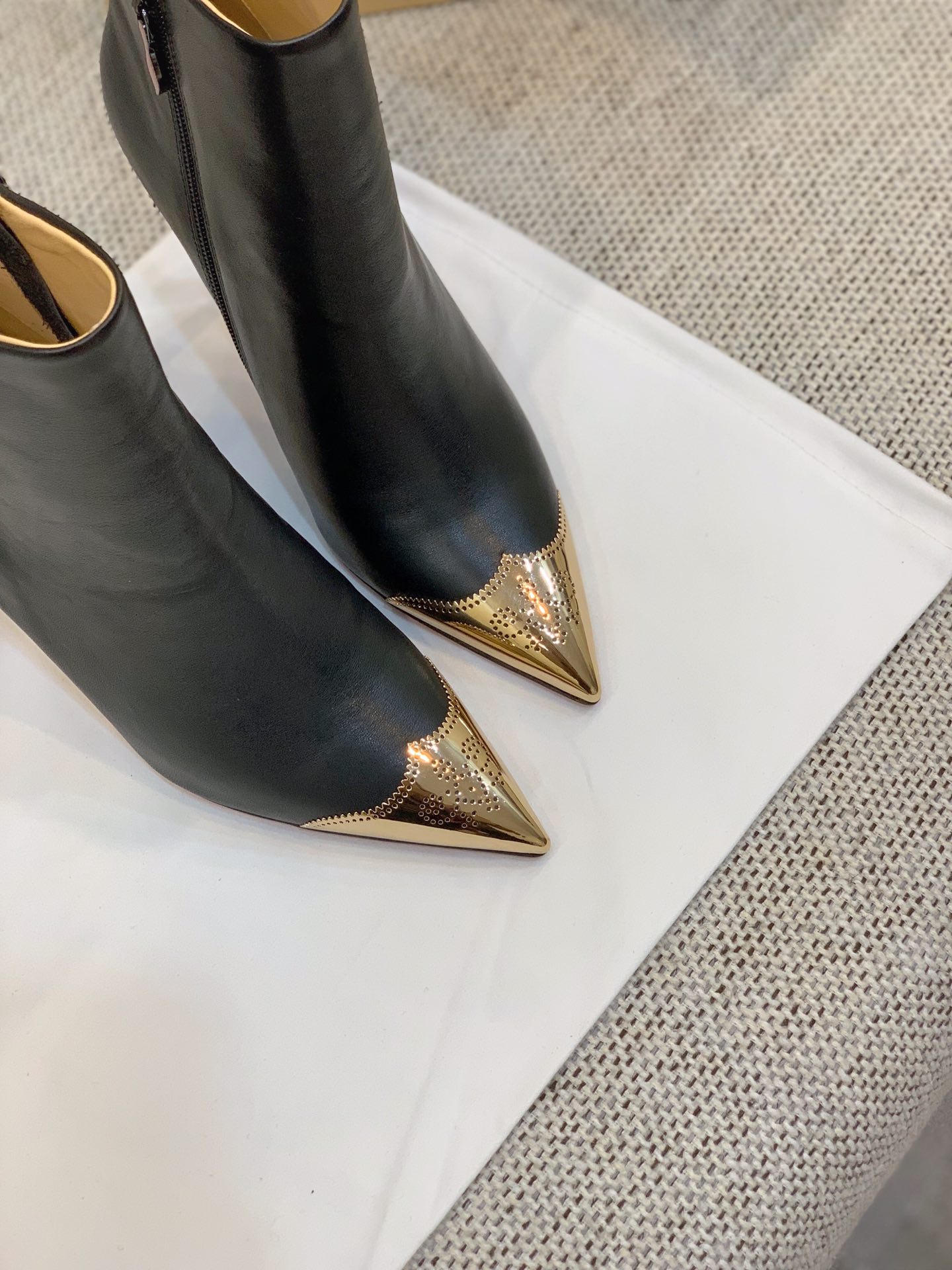 Ch**an louboutin golden toes ankle boots