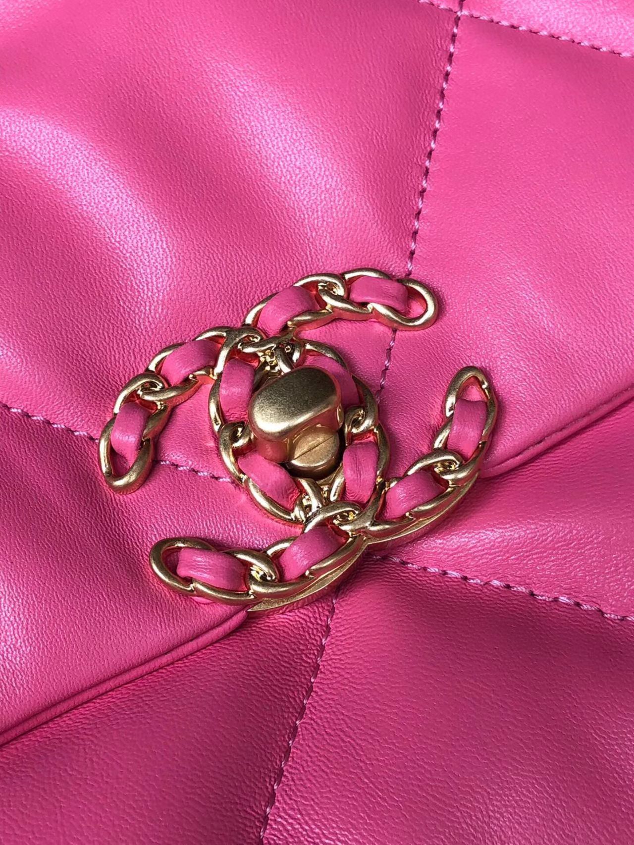 pink Ch*el flap bag