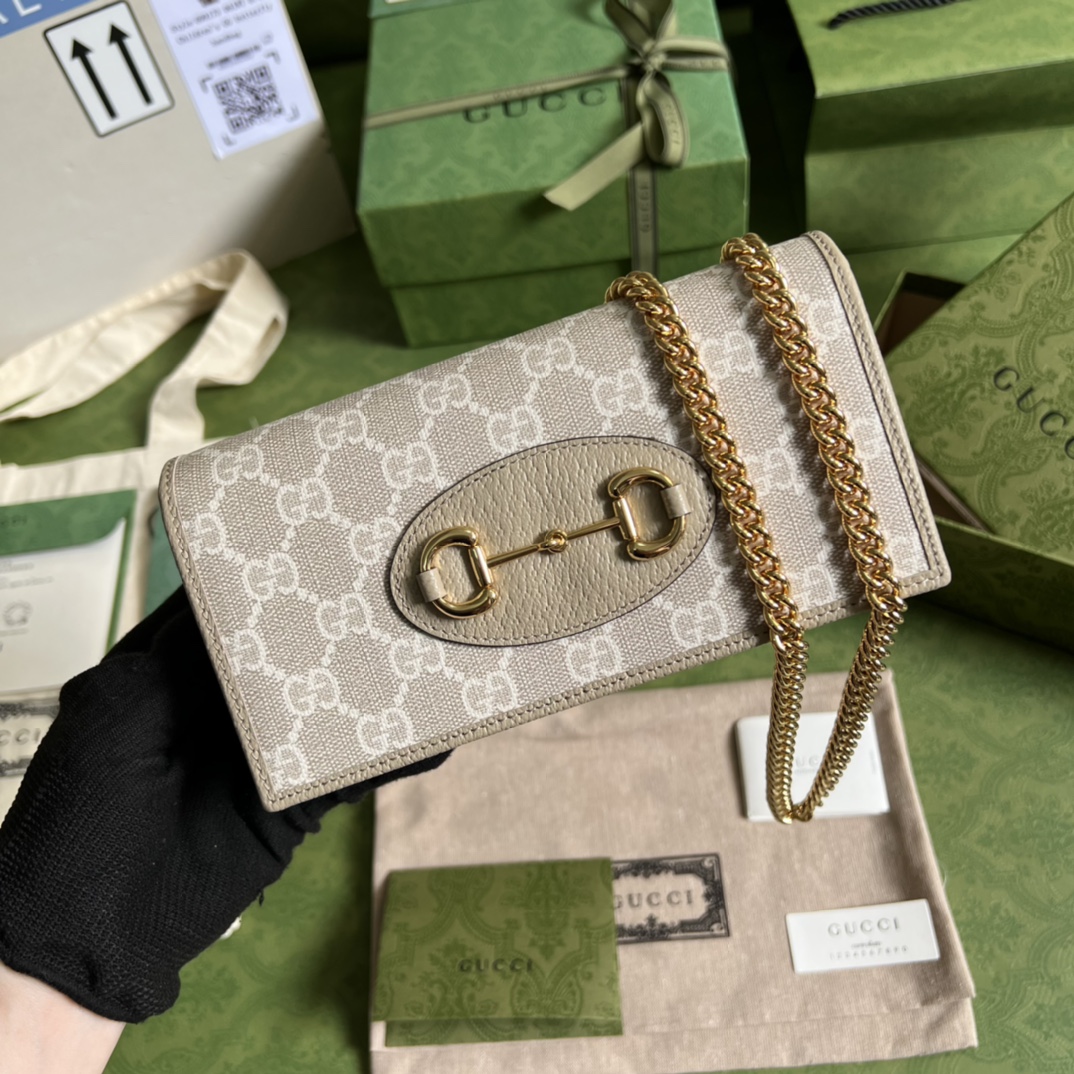 G*u*i horsebit 1955 wallet with chain