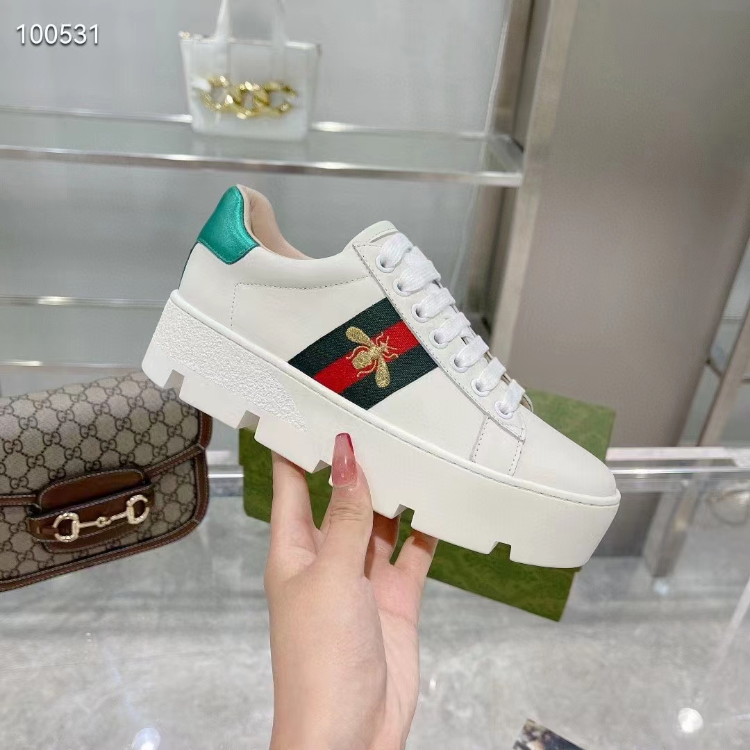 G*u*i ace embroidered platform sneakers