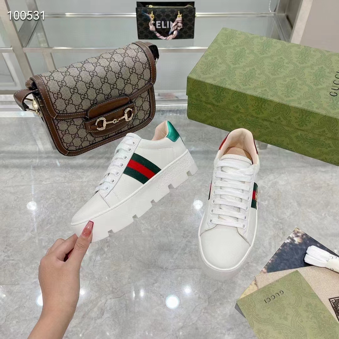 G*u*i ace embroidered platform sneakers