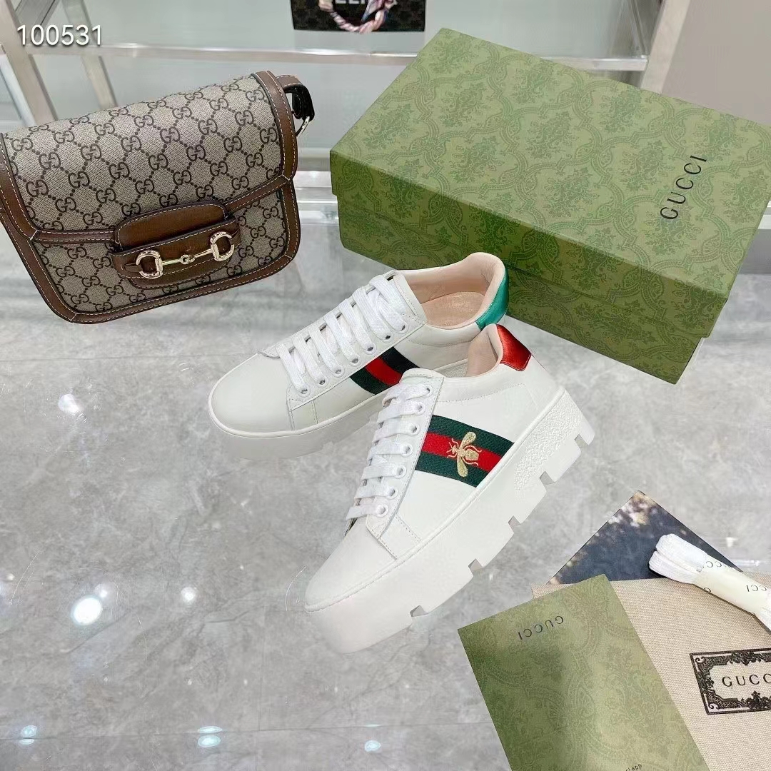 G*u*i ace embroidered platform sneakers
