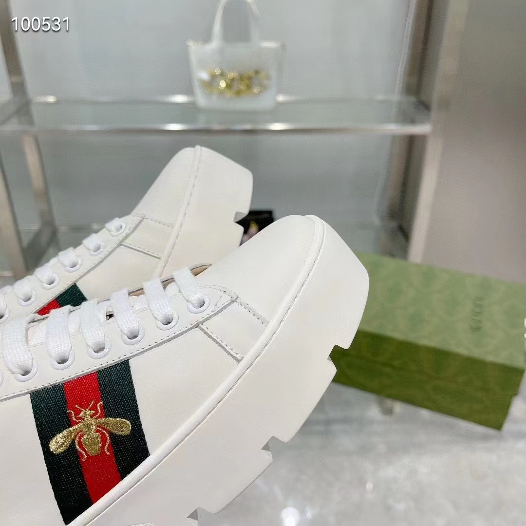 G*u*i ace embroidered platform sneakers