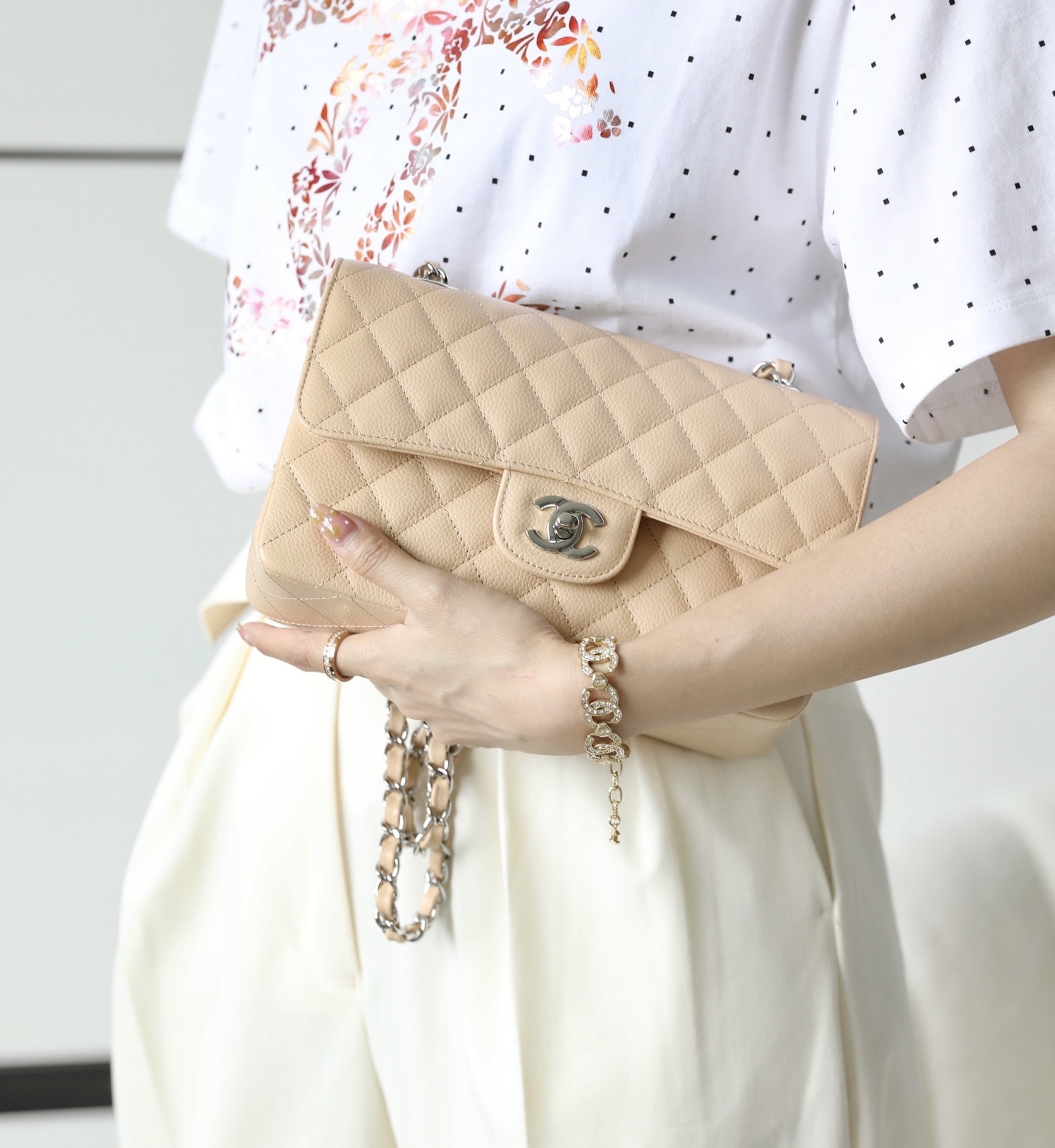 Ch*el small classic flap bag