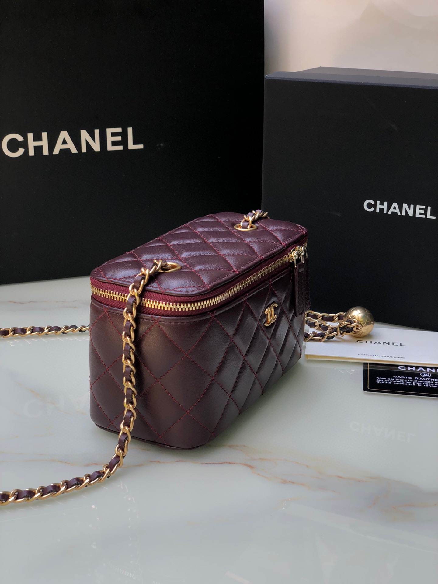 Ch*el classic vanity 22c bag with chain