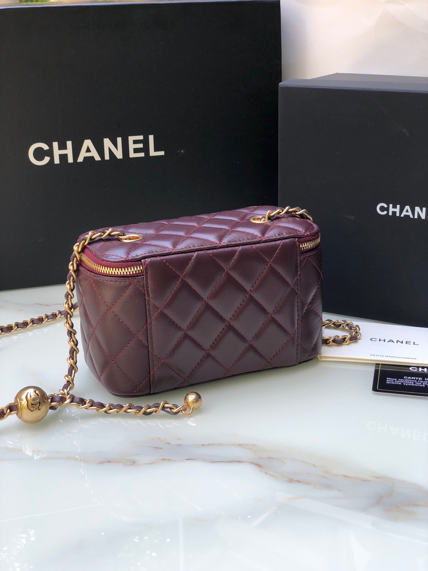 Ch*el classic vanity 22c bag with chain