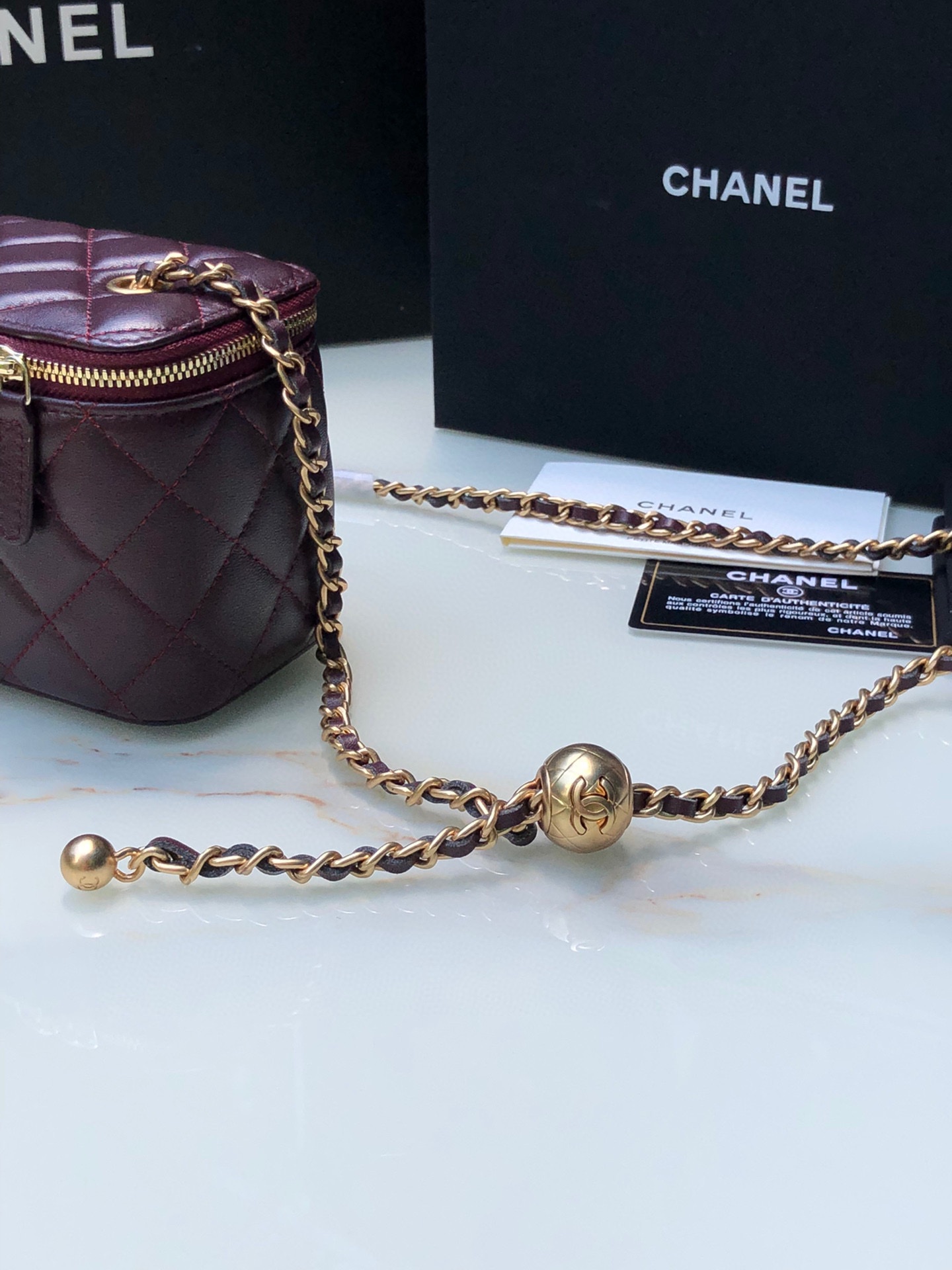 Ch*el classic vanity 22c bag with chain
