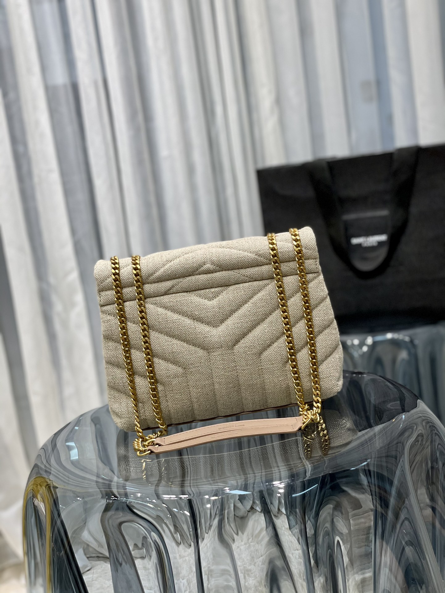 LOULOU SMALL CHAIN BAG IN QUILTED “Y” LEATHER