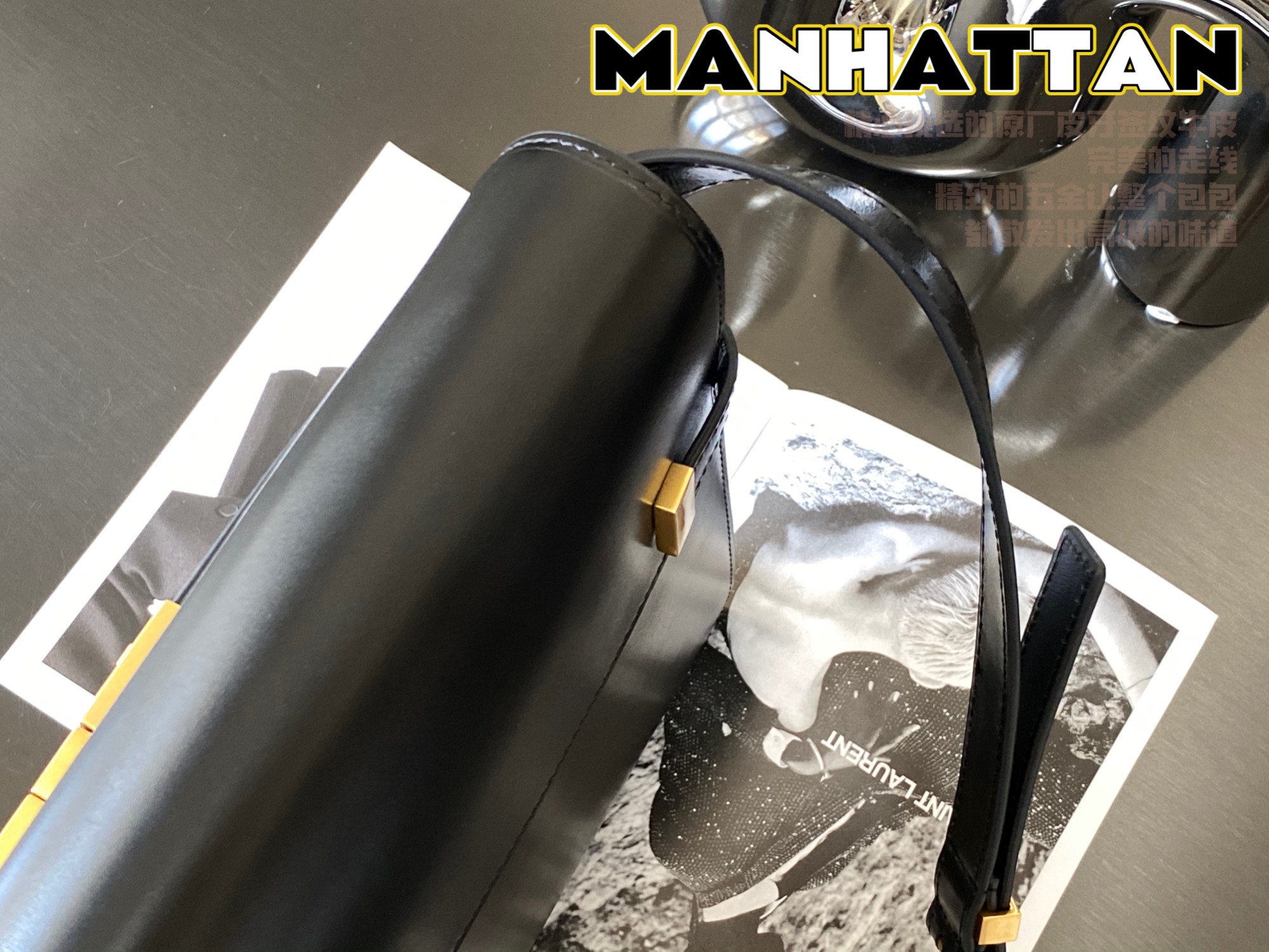 MANHATTAN SHOULDER BAG IN CANVAS AND LEATHER