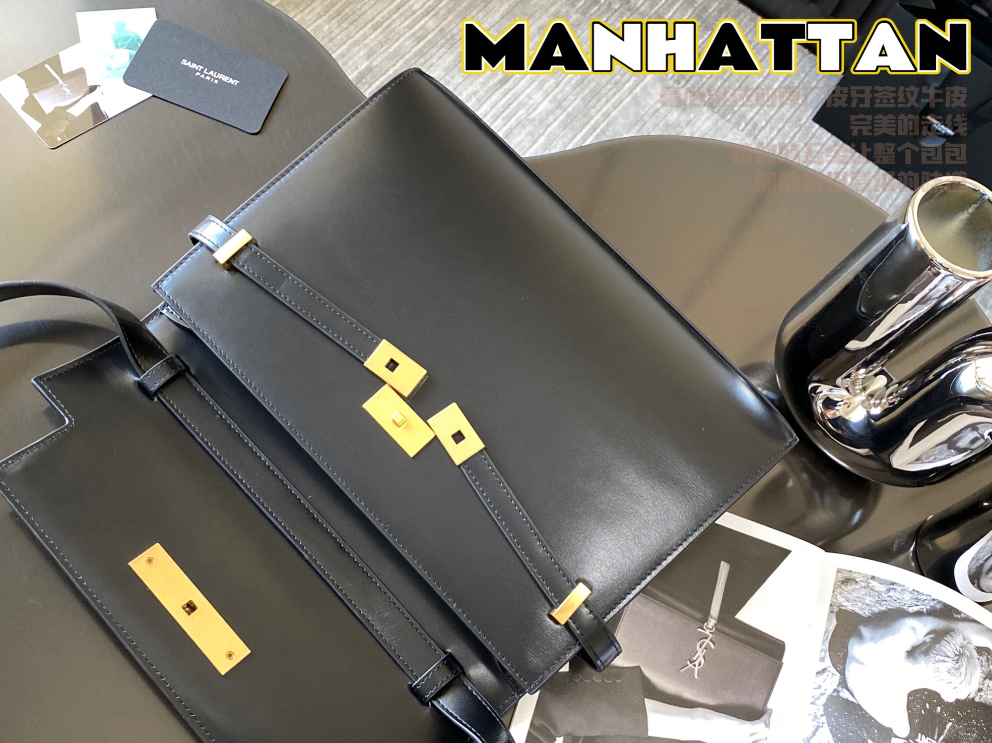MANHATTAN SHOULDER BAG IN CANVAS AND LEATHER